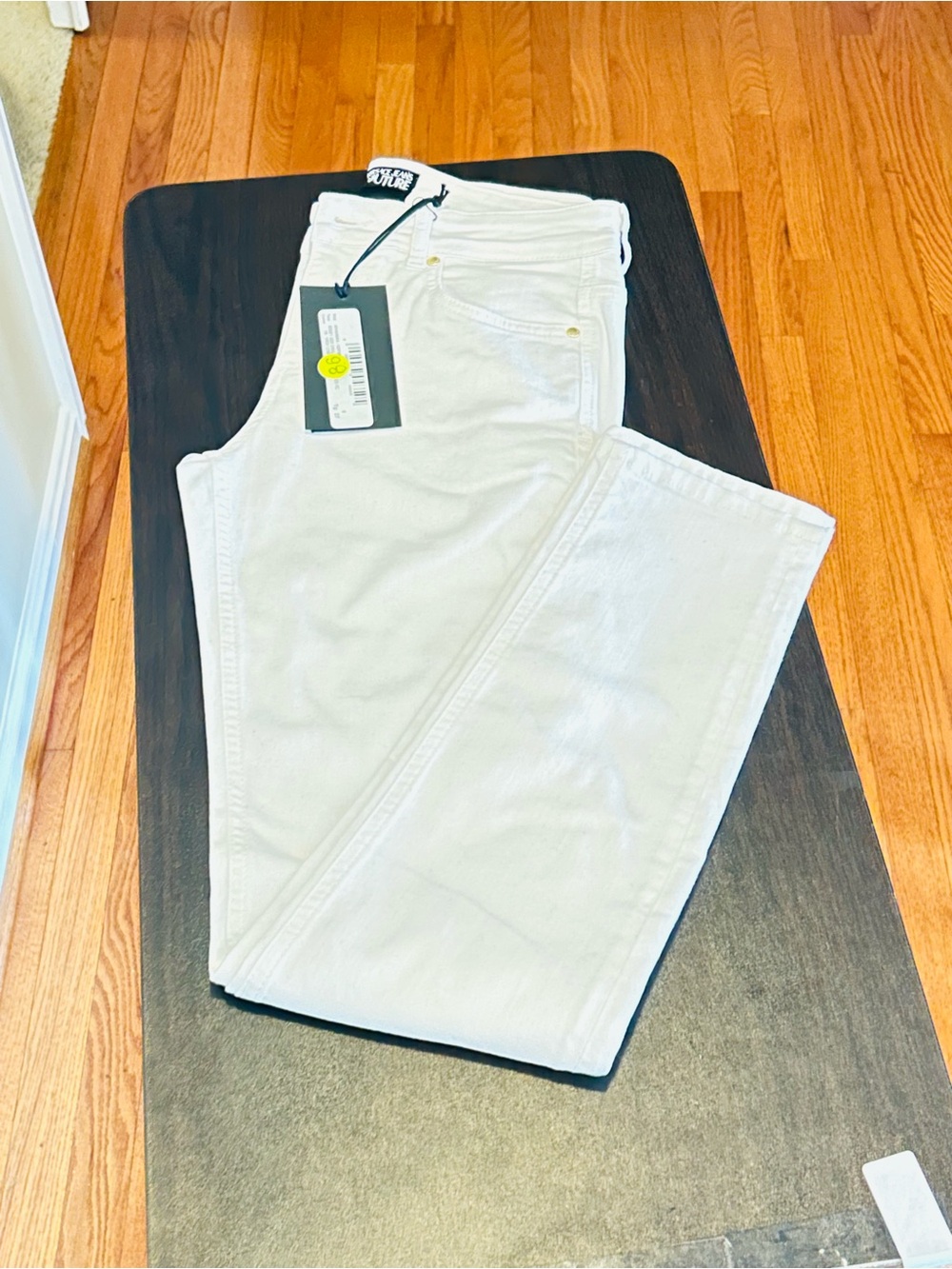 Versace Couture Straight-Leg Women's Jeans in White — Classic Clean Finish